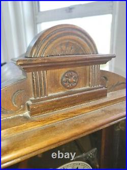 Antique German Junghans 8 Day Oak Westminster Chime Bracket Clock A06 = 1906