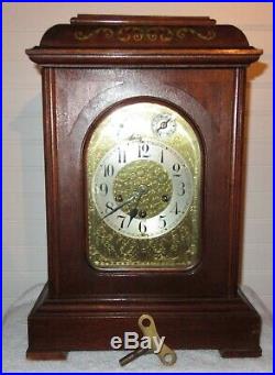 Antique German Junghans B10 Mantle Clock with Westminster Chimes Working with Key