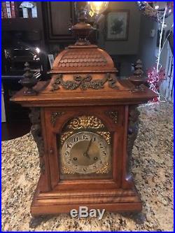 Antique German Junghans Mantle Clock Westminster Musical Chime ¼ Hour A06 Runs