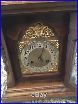 Antique German Junghans Mantle Clock Westminster Musical Chime ¼ Hour A06 Runs