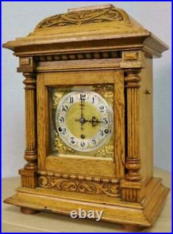 Antique German Kienzle 8 Day Carved Oak Musical Westminster Chime Bracket Clock