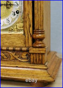 Antique German Kienzle 8 Day Carved Oak Musical Westminster Chime Bracket Clock