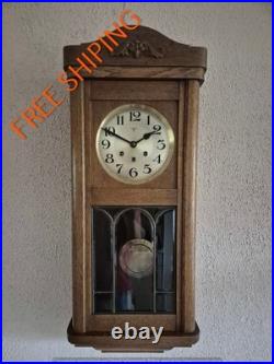 Antique German Mauthe Westminster chime wall clock (0715)