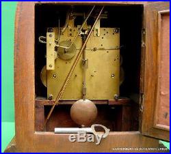 Antique German Oak Three Train 8 Day Westminster Chime Bracket Clock