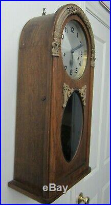Antique German Prewar Junghans Westminster Chime Curved Top Wall Clock Very Rare