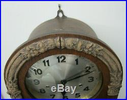 Antique German Prewar Junghans Westminster Chime Curved Top Wall Clock Very Rare