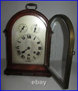 Antique German Quarter Hour Westminter Chime Bracket Clock 8-Day