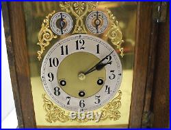Antique German Solid Oak Cased Westminster Chime Bracket Clock, Fully Serviced