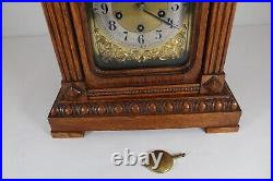 Antique German Solid Oak Cased Westminster Chime Bracket Clock, Fully Serviced