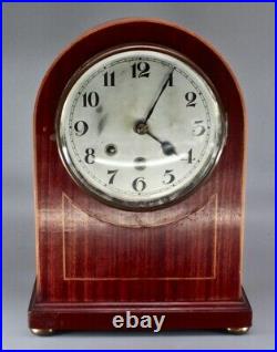 Antique German Wood Dome Gustav Becker Westminster Chime Mantel Clock Works
