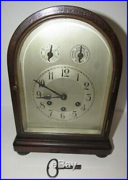 Antique Gustav Becker Arched Top Westminster Chime Melody Bracket Clock 8 Day