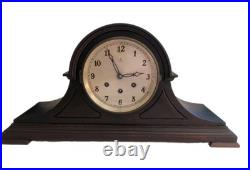 Antique Gustav Becker German Tambour Mantel Clock Westminster Chime With Key 1920s