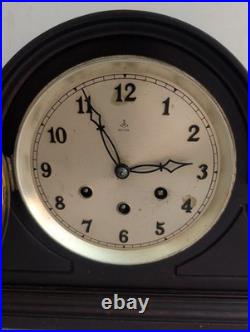 Antique Gustav Becker German Tambour Mantel Clock Westminster Chime With Key 1920s