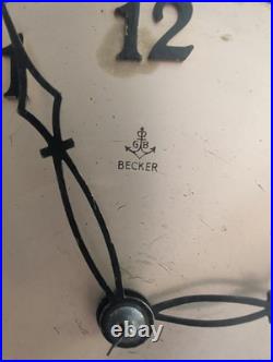 Antique Gustav Becker German Tambour Mantel Clock Westminster Chime With Key 1920s