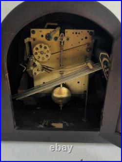 Antique Gustav Becker German Tambour Mantel Clock Westminster Chime With Key 1920s
