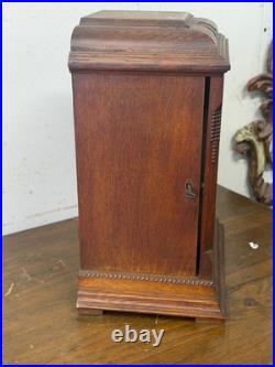 Antique Gustav Becker Oak Westminster chime clock carved case original Antique Gustav Becker Oak Westminster chime clock carved case original