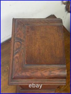 Antique Gustav Becker Oak Westminster chime clock carved case original