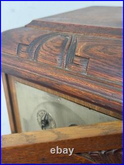 Antique Gustav Becker Oak Westminster chime clock carved case original