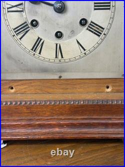 Antique Gustav Becker Oak Westminster chime clock carved case original