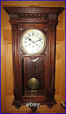 Antique Gustav Becker Quarter Hour Westminster Chime Wall Regulator Clock 8-day