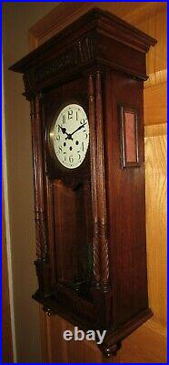 Antique Gustave Becker Quarter Hour Westminster Chime Wall Regulator Clock 8-day