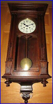Antique Gustave Becker Quarter Hour Westminster Chime Wall Regulator Clock 8-day