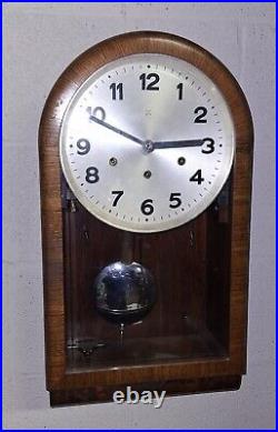 Antique HAC Hamburg America Wall Clock Regulator 8 Day Westminster Chime Working