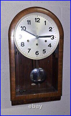 Antique HAC Hamburg America Wall Clock Regulator 8 Day Westminster Chime Working