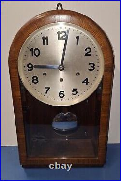 Antique HAC Hamburg America Wall Clock Regulator 8 Day Westminster Chime Working