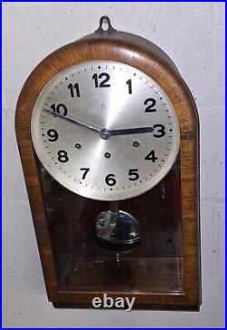 Antique HAC Hamburg America Wall Clock Regulator 8 Day Westminster Chime Working