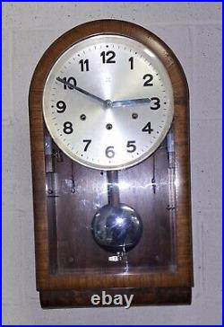 Antique HAC Hamburg America Wall Clock Regulator 8 Day Westminster Chime Working