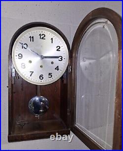 Antique HAC Hamburg America Wall Clock Regulator 8 Day Westminster Chime Working