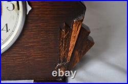 Antique Haller Foreign Art Deco Oak Cased Westminster Chime Mantel Clock