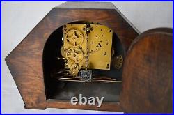 Antique Haller Foreign Art Deco Oak Cased Westminster Chime Mantel Clock