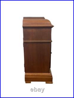 Antique Inlaid walnut Junghams Westminster chime clock Germany large Antique Inlaid walnut Junghams Westminster chime clock Germany large