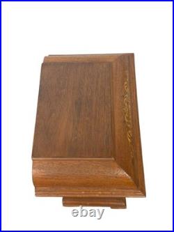 Antique Inlaid walnut Junghams Westminster chime clock Germany large Antique Inlaid walnut Junghams Westminster chime clock Germany large