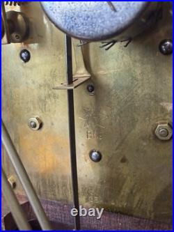 Antique Inlaid walnut Junghams Westminster chime clock Germany large