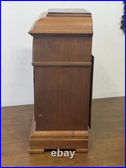 Antique Inlaid walnut Junghams Westminster chime clock Germany large Antique Inlaid walnut Junghams Westminster chime clock Germany large