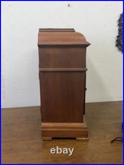 Antique Inlaid walnut Junghams Westminster chime clock Germany large Antique Inlaid walnut Junghams Westminster chime clock Germany large