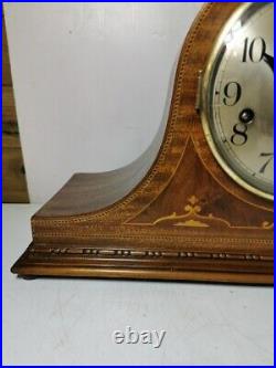 Antique Inlaid westminster chiming clock in working order