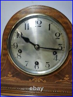 Antique Inlaid westminster chiming clock in working order