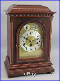 Antique JUNGHANS A13 German Mahogany Bracket Clock with Westminster Chimes