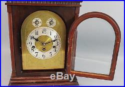 Antique JUNGHANS A13 German Mahogany Bracket Clock with Westminster Chimes