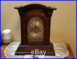Antique JUNGHANS German Mantle Bracket Clock Westminster Chimes Runs TLC Needed