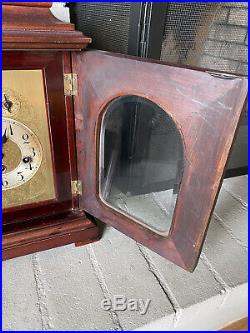 Antique JUNGHANS Mahogany Westminster Chime Shelf Mantel Clock