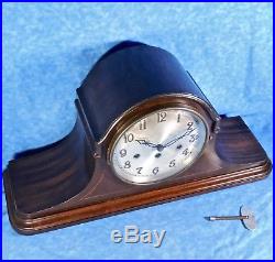 Antique JUNGHANS Westminster Chime 8 Day Key Wind Tambour Mantel Clock- Works