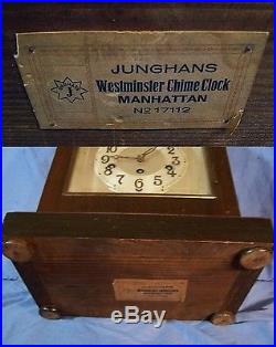 Antique JUNGHANS Westminster Chime Mantel Mantle Clock #17112 Manhattan repair