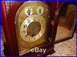 Antique Junghans, 1912, Mahogany, Westminster Chimes 8 Day, Mantel Bracket Clock