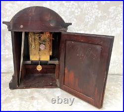 Antique Junghans 3 Wind Mantel Clock Westminster Chimes Rounded Top Case Runs