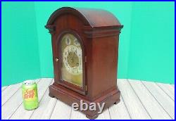 Antique Junghans 8 Day Westminster Chime Mahogany Mantel Bracket Clock AS IS